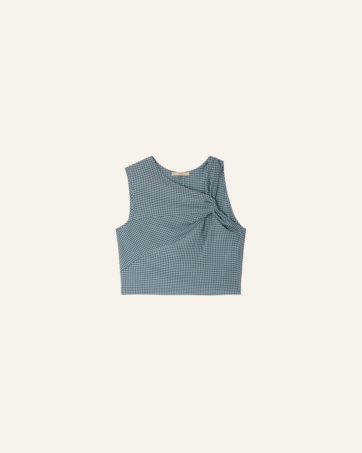 SESSUN | Luma Ecluse Asymmetrical Gingham Sleeveless Top