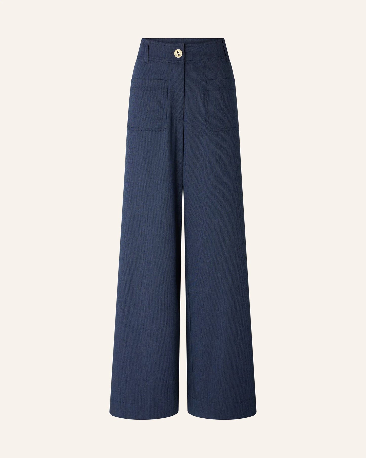 Sessun | Manhatti Flared Pant - High-Rise Linen Cotton Worker-Blue