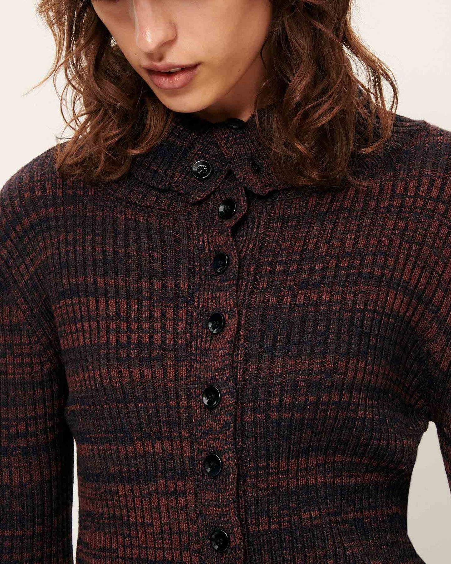 Sessun | Mokashi Ribbed Ombré Cardigan - Navy Brown Navybrown