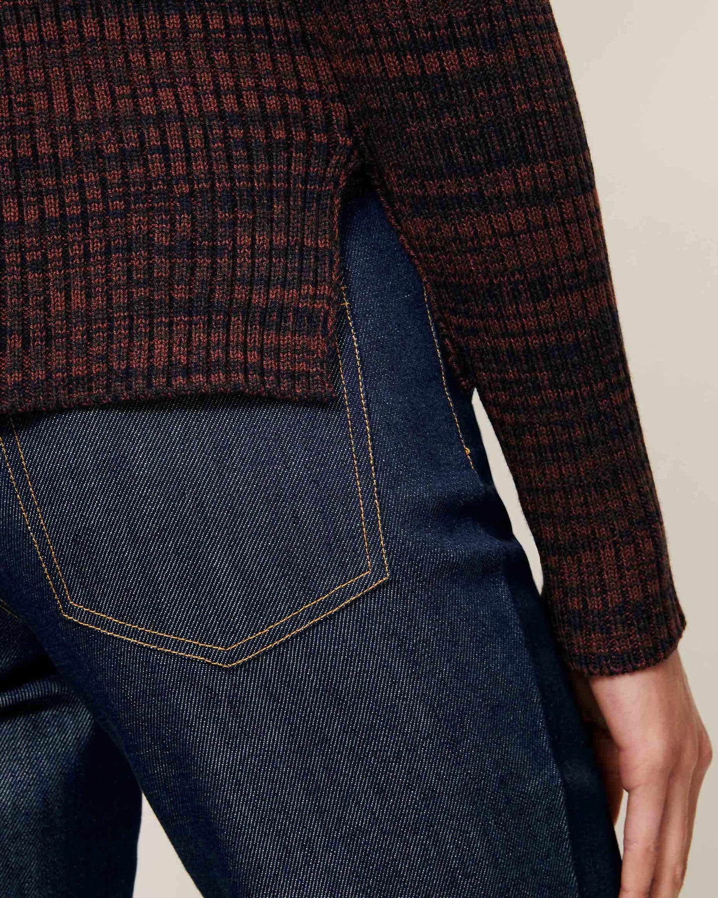 Sessun | Mokashi Ribbed Ombré Cardigan - Navy Brown Navybrown