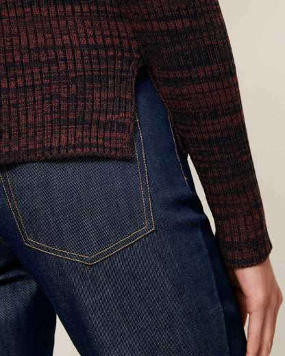 Sessun | Mokashi Ribbed Ombré Cardigan - Navy Brown Navybrown