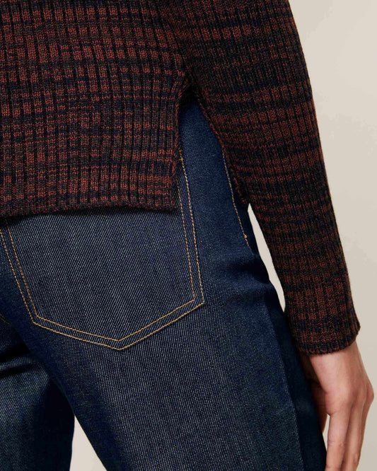 Sessun | Mokashi Ribbed Ombré Cardigan - Navy Brown Navybrown