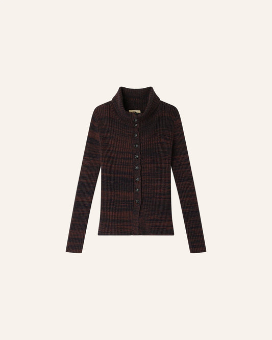 Sessun | Mokashi Ribbed Ombré Cardigan - Navy Brown Navybrown