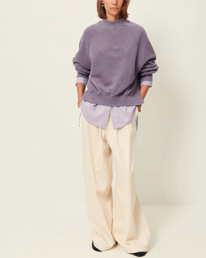 Sessun | Oliveira Oversized Sweatshirt - High Collar in Purple Sweet-Storm