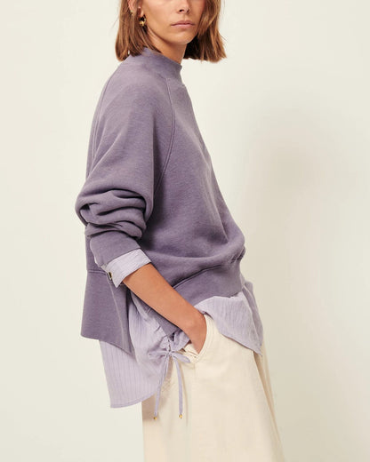 Sessun | Oliveira Oversized Sweatshirt - High Collar in Purple Sweet-Storm
