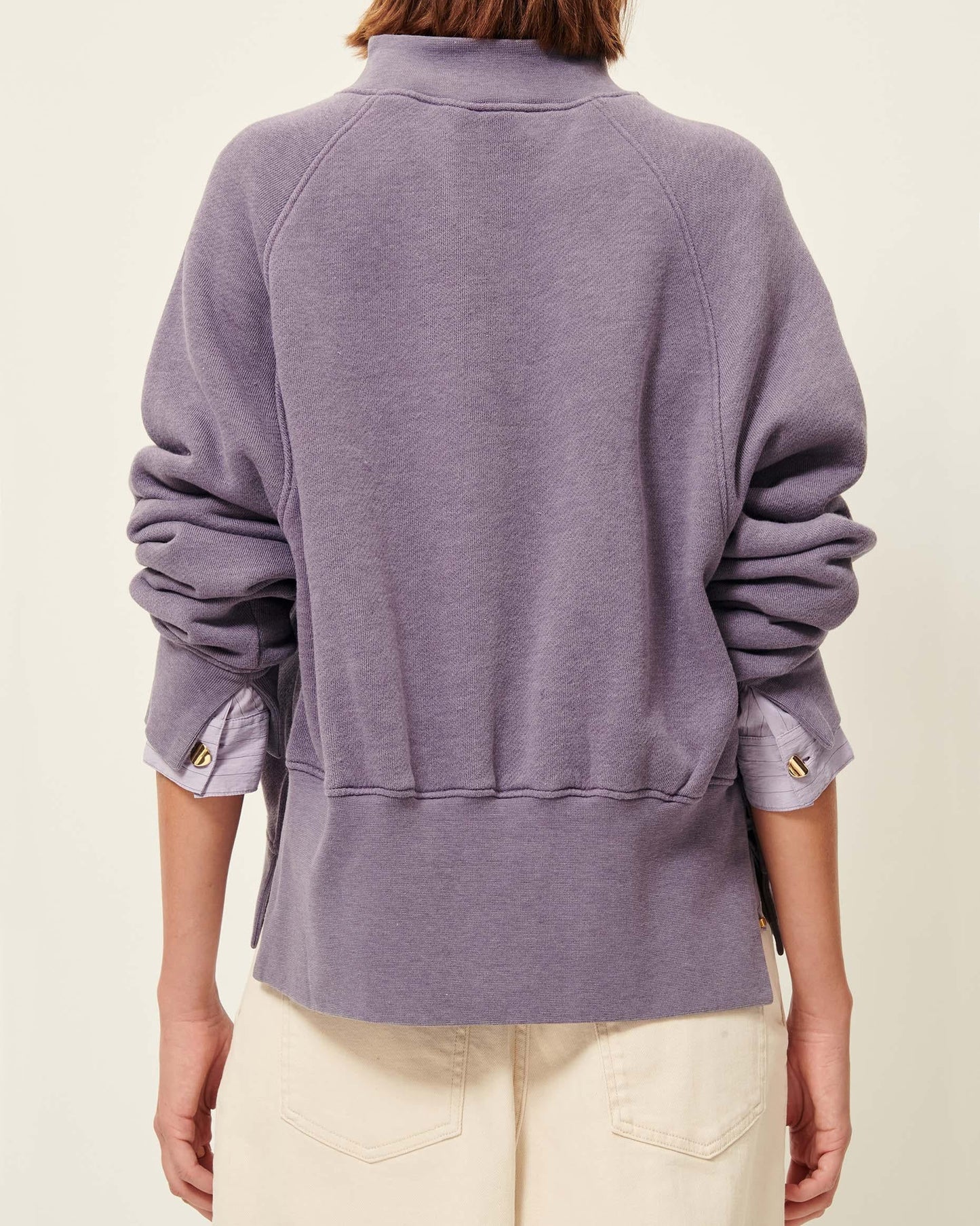 Sessun | Oliveira Oversized Sweatshirt - High Collar in Purple Sweet-Storm