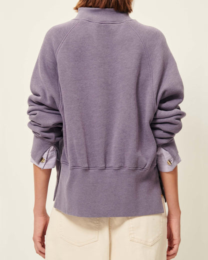 Sessun | Oliveira Oversized Sweatshirt - High Collar in Purple Sweet-Storm