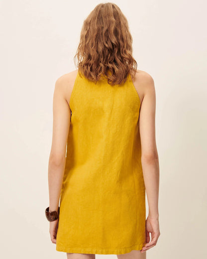 Women Dress Garment-Dyed Cotton Linen Canvas - Mint Leaf