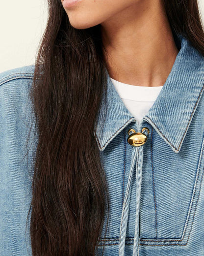 Sessùn | Button-Down Denim Blouse - Organic Cotton Twill Azuru