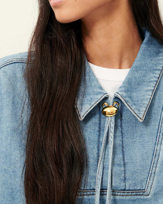 Sessùn | Button-Down Denim Blouse - Organic Cotton Twill Azuru