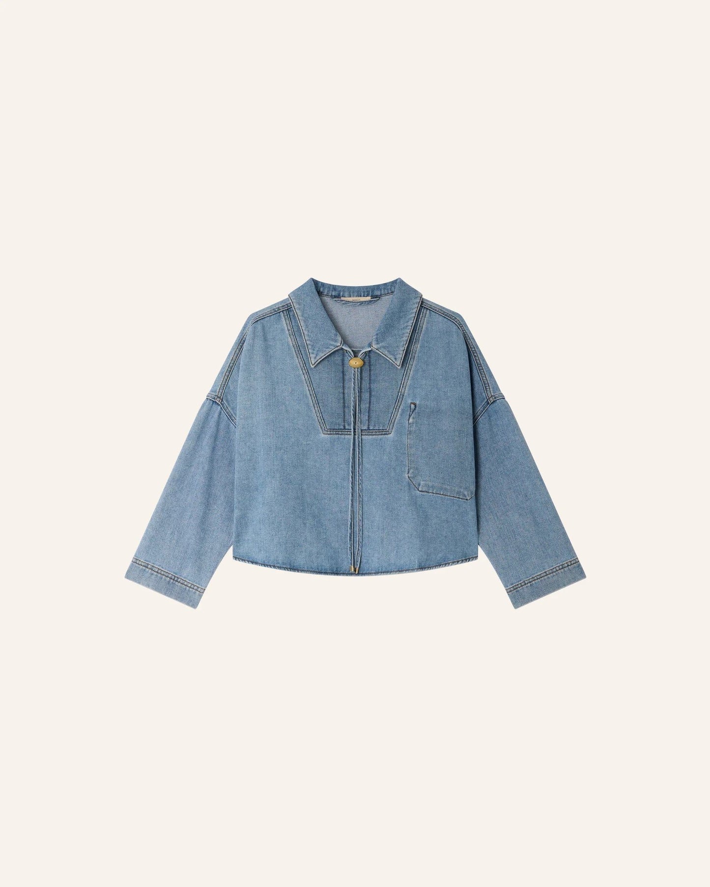 Sessùn | Button-Down Denim Blouse - Organic Cotton Twill Azuru