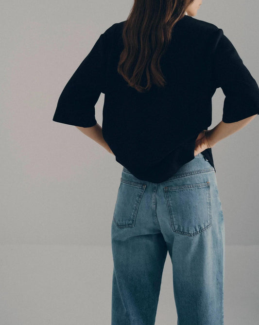 SESSUN | Ribbed Serge Tunic - Black