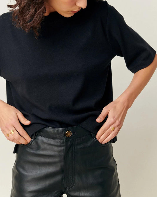 SESSUN | Ribbed Serge Tunic - Black