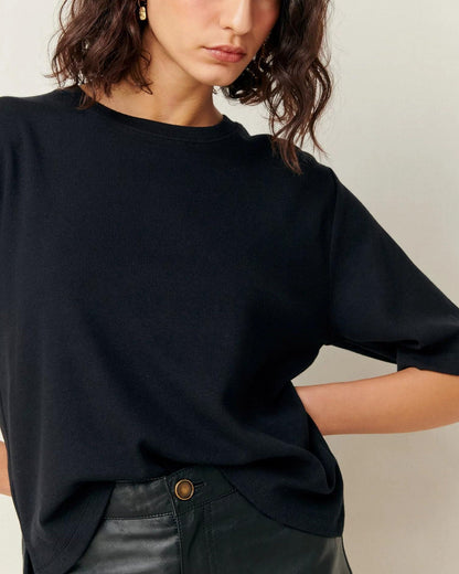 SESSUN | Ribbed Serge Tunic - Black