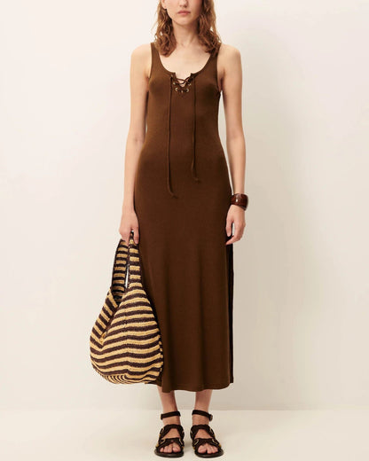 Sessun | Lightweight Ribbed Jersey Dress Baobab