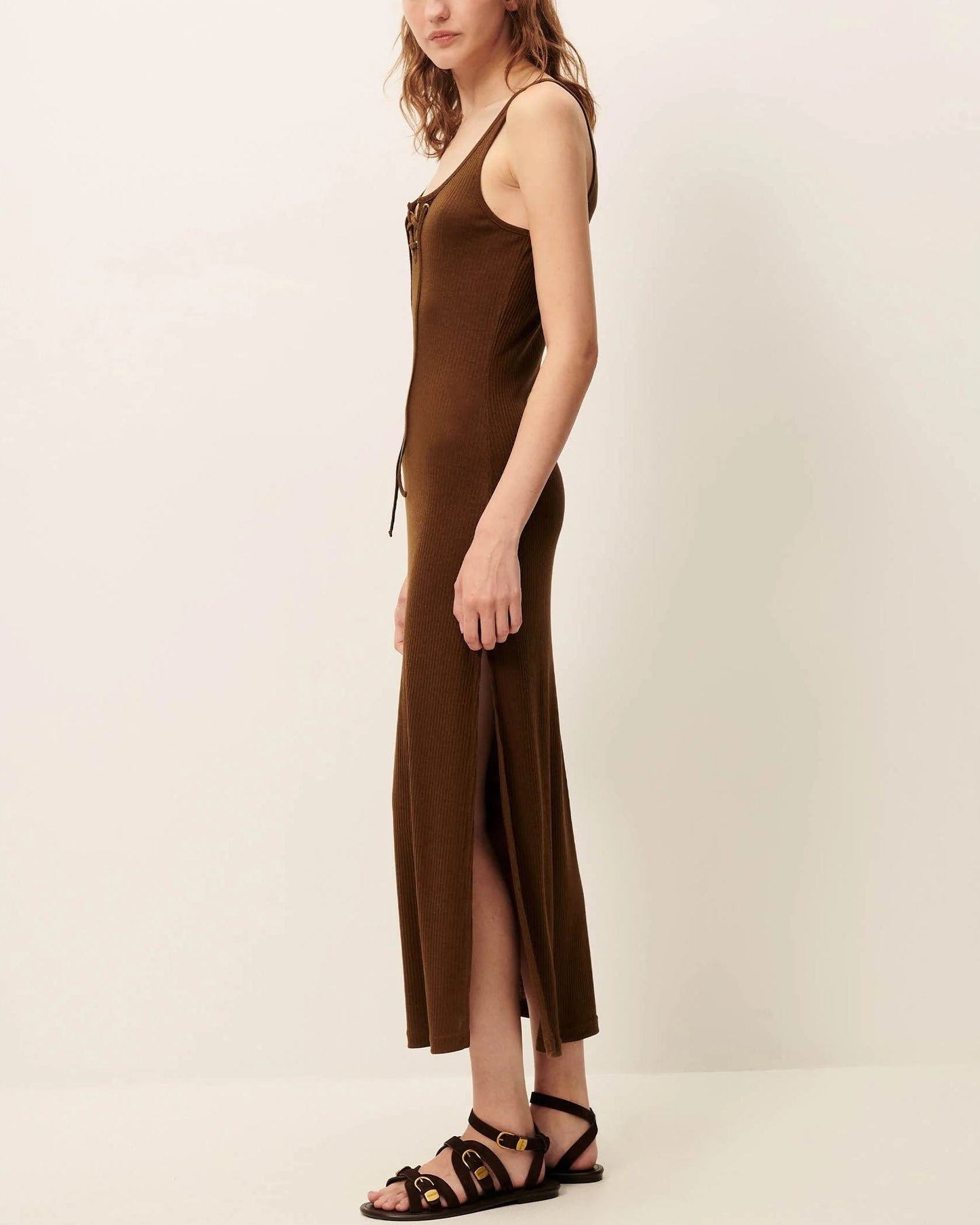 Sessun | Lightweight Ribbed Jersey Dress Baobab