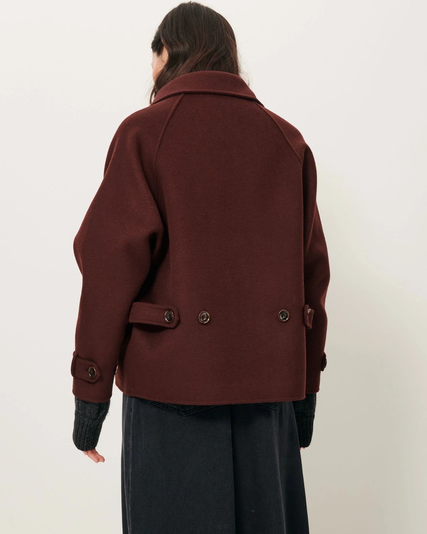 Sessun | Valley Nevado Velvet Flannel Raglan Coat - Espresso