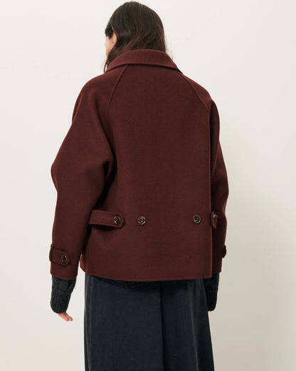 Sessun | Valley Nevado Velvet Flannel Raglan Coat - Espresso