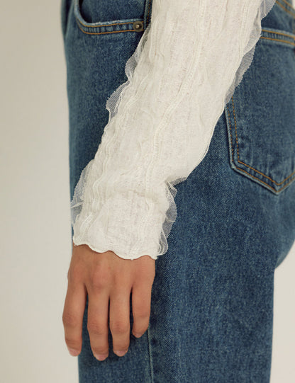 Sweatshirt G4fts02fg Bless Lace Cream