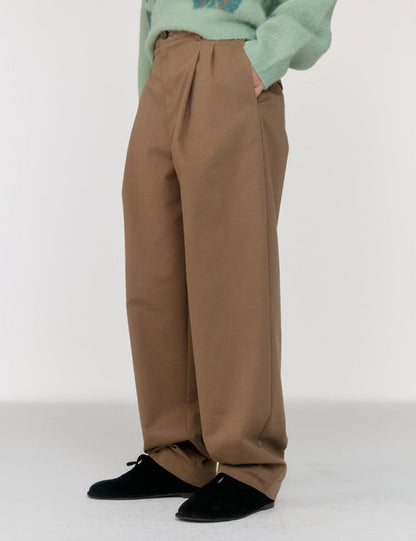 Pants G4wpt01m9 Curved Cotton Brown