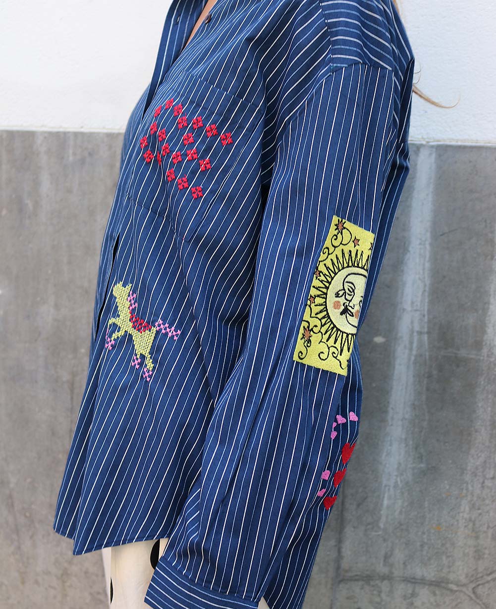 Sissel Edelbo | Brenna Shirt - Navy Stripe Poplin