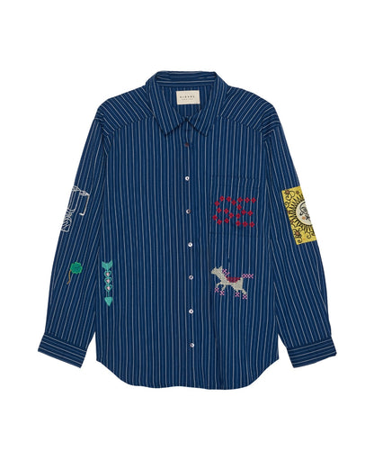 Sissel Edelbo | Brenna Shirt - Navy Stripe Poplin