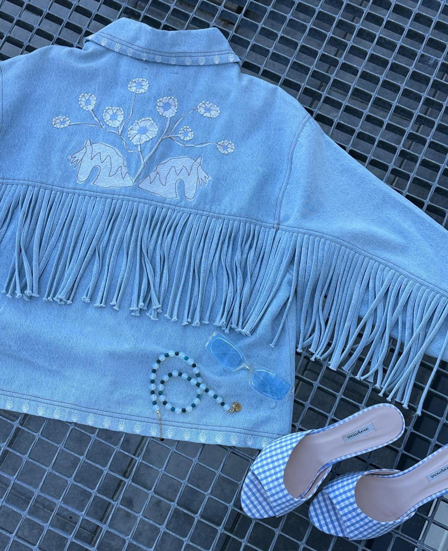 Unisex Denim Jacket Denim Fabric - Indigo Washed Vintage