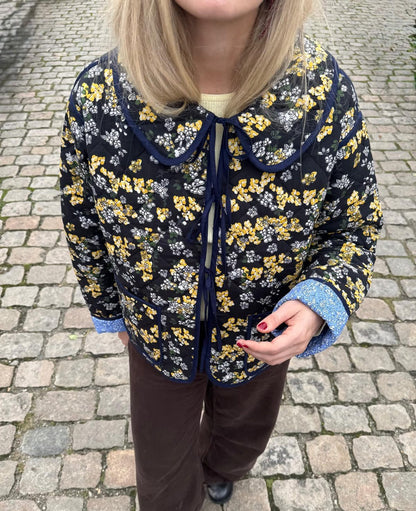SISSEL EDELBO | Daniella Quilted Cotton Jacket - Wine Ditsy Yellow