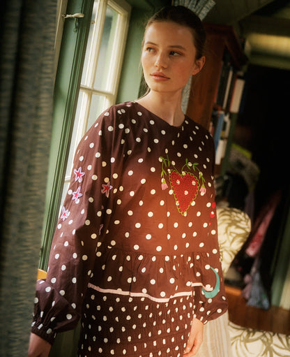 SISSEL EDELBO-588 DIANA TOP-BROWN DOT_02.jpg