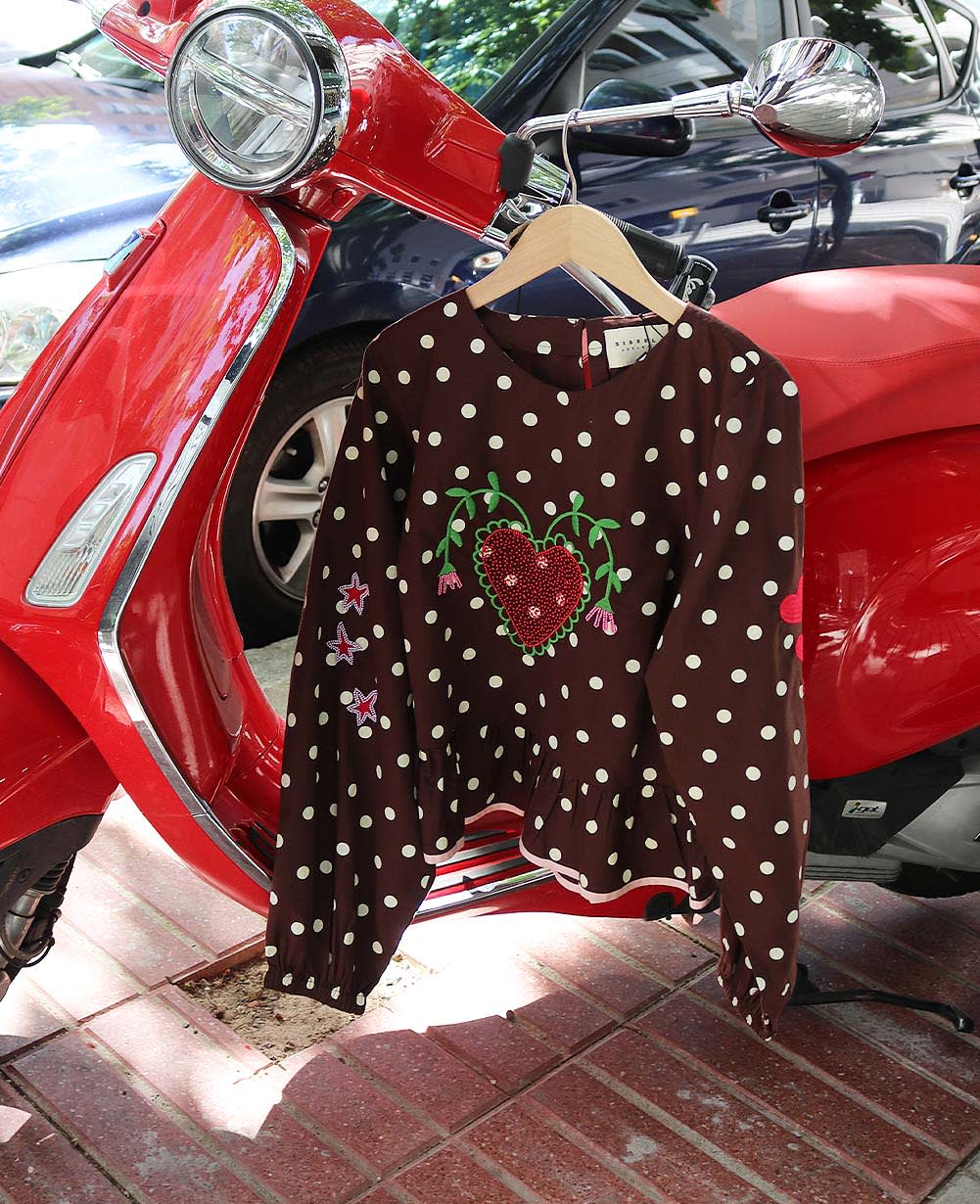 SISSEL EDELBO-588 DIANA TOP-BROWN DOT_04.jpg