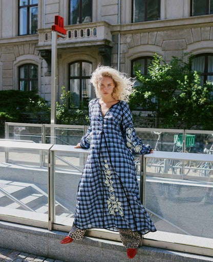 Dress Fran Dress Blue-Checks