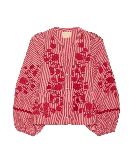 Blouse Juliane Top Red-Stripes