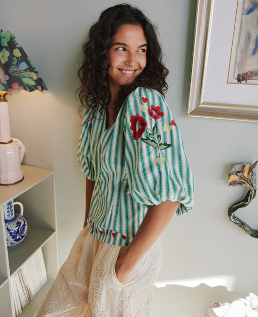 SISSEL EDELBO-588 LOTTA SHIRT-GREEN STRIPES_01.jpg