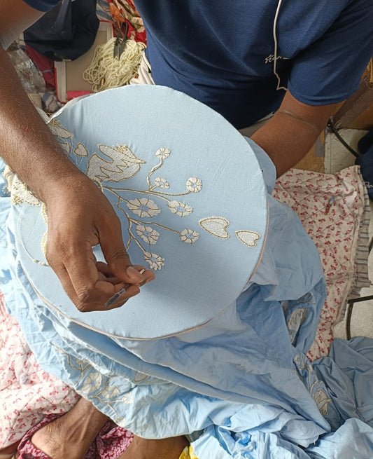 SISSEL EDELBO - Maggan Studio Collection Official Women's Blouse Top Organic Cotton - Light Sky Blue