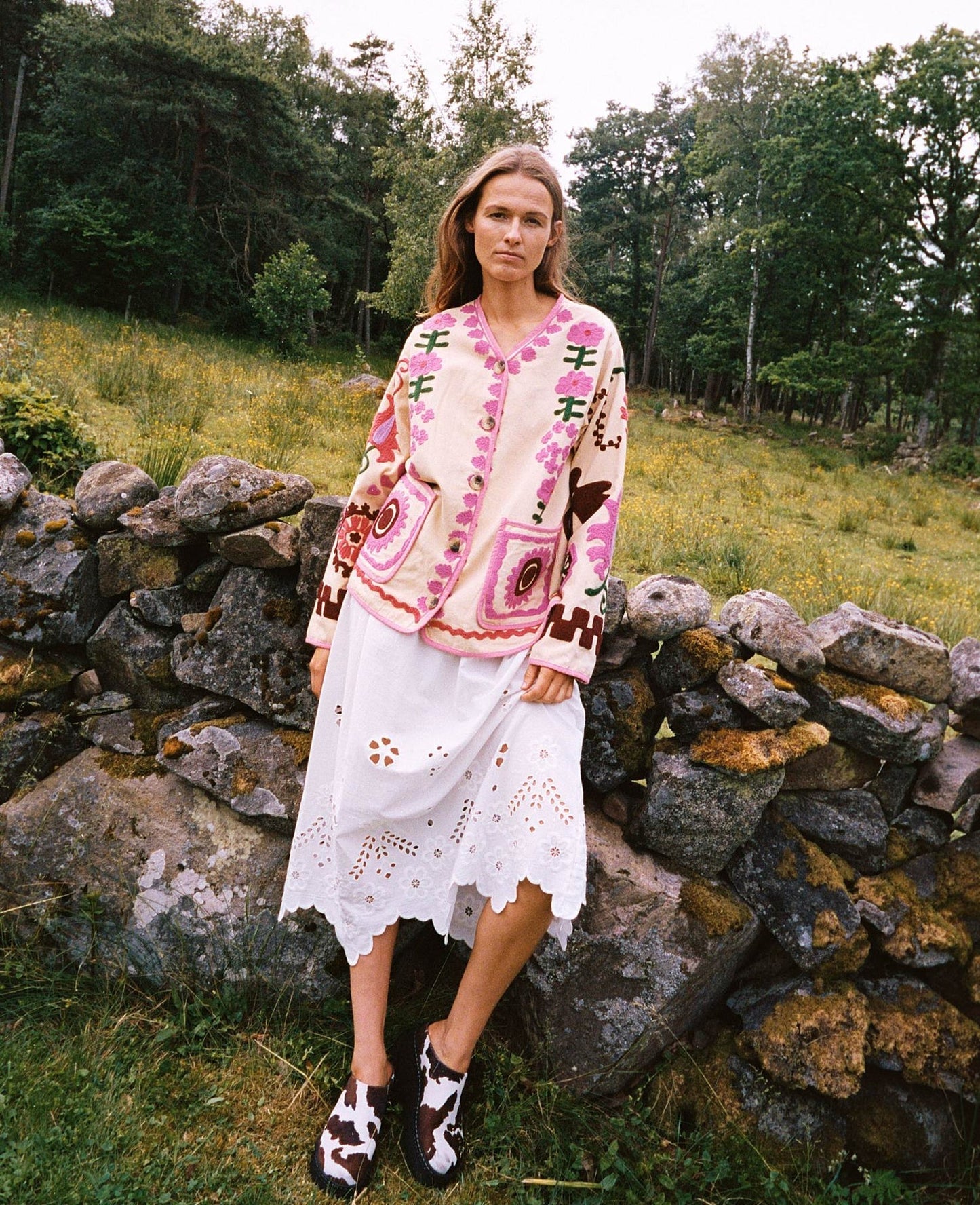 SISSEL EDELBO | Maggie Suzani Peach Embroidered Cotton Jacket