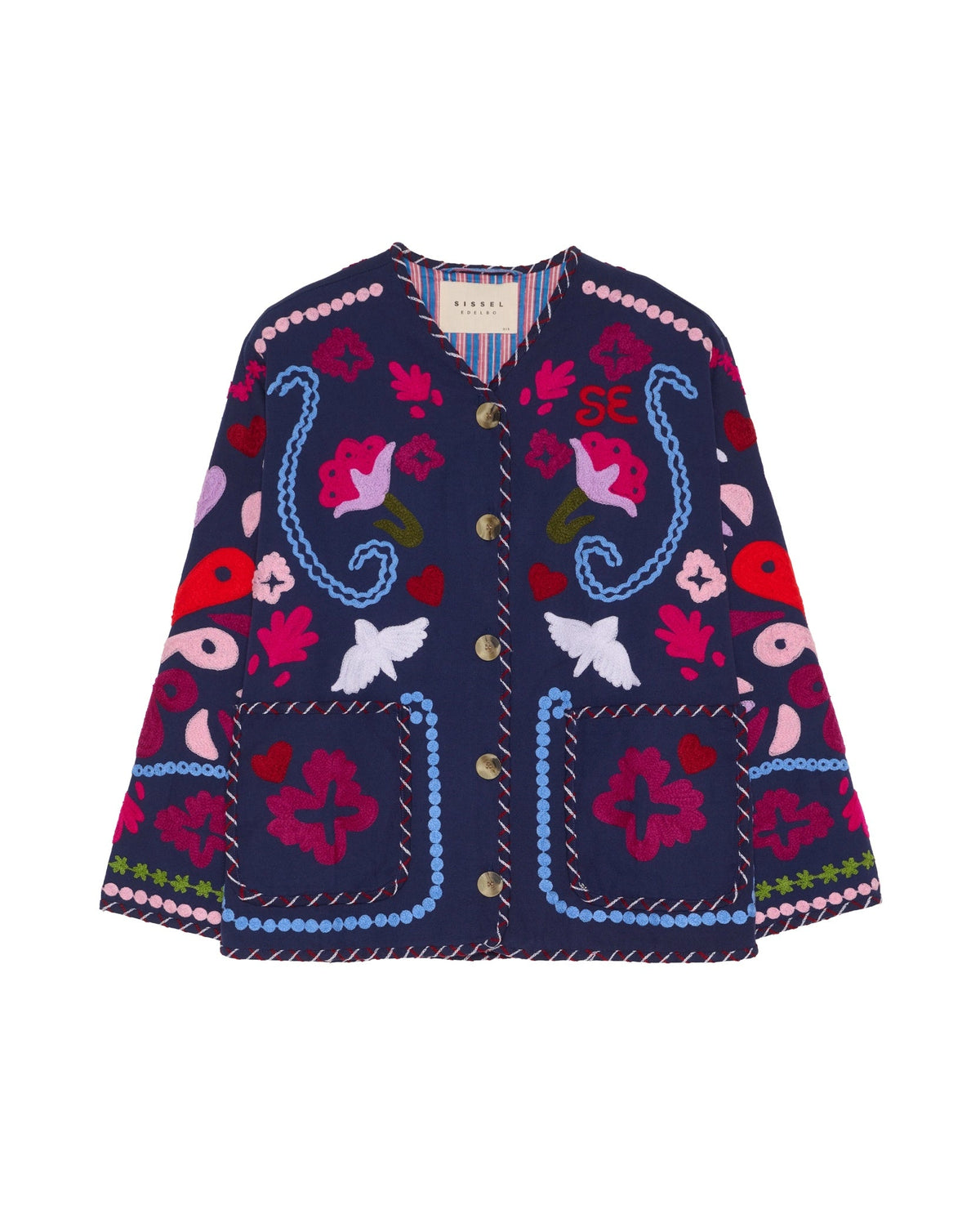 Sissel Edelbo | Maggie Suzani Embroidered Jacket - Navy-Festival
