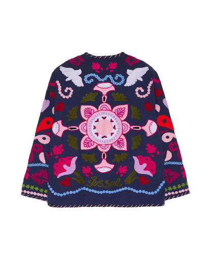 Sissel Edelbo | Maggie Suzani Embroidered Jacket - Navy-Festival