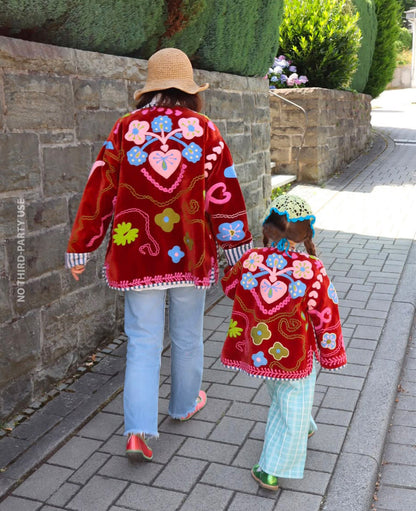 Sissel Edelbo | Maggie Jacket - Burgundy Suzani Velvet-Burgundy