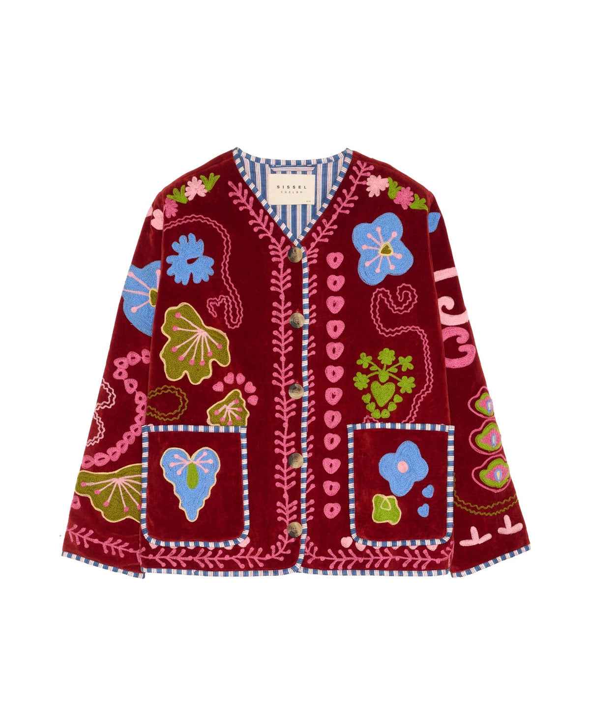 Sissel Edelbo | Maggie Jacket - Burgundy Suzani Velvet-Burgundy