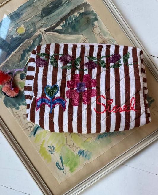 Pouch Rosea Bag Brown-Stripes