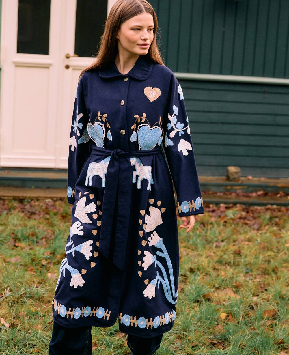 Sissel Edelbo | Rose Coat - Navy Suzani