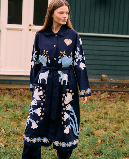 Sissel Edelbo | Rose Coat - Navy Suzani