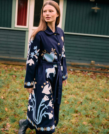 Sissel Edelbo | Rose Coat - Navy Suzani