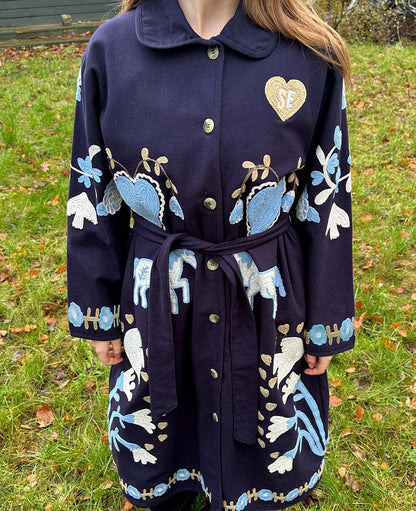Sissel Edelbo | Rose Coat - Navy Suzani