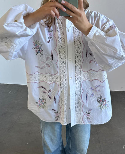 Blouse Sada Shirt White-Pastel