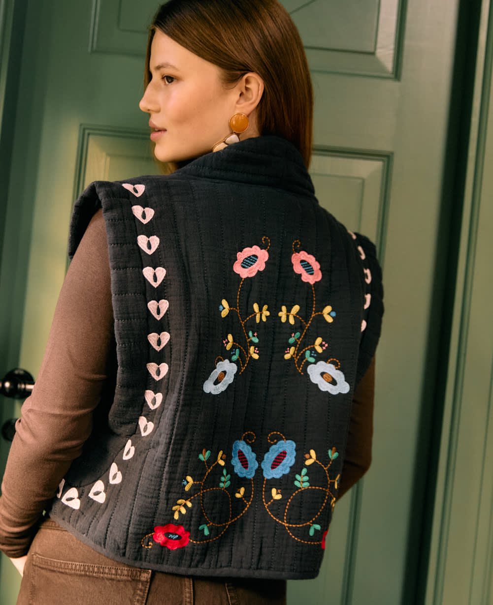 Sissel Edelbo | Samira Embroidered Vest - Almost-Black