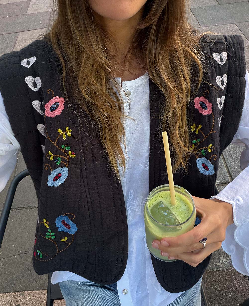 Sissel Edelbo | Samira Embroidered Vest - Almost-Black