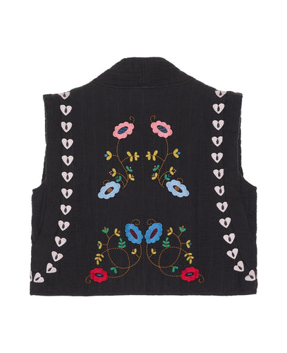 Sissel Edelbo | Samira Embroidered Vest - Almost-Black