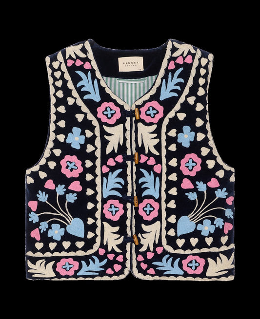 Men's Longline Vest Premium Italian Wool Blend - Navy