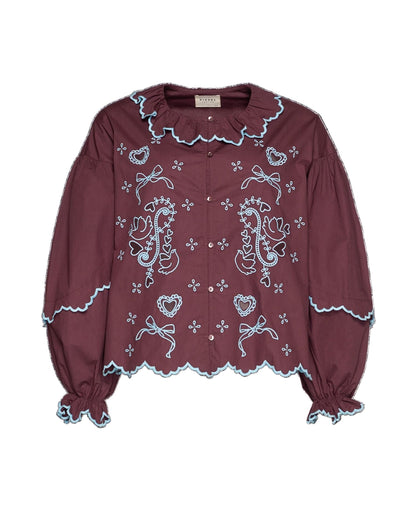 Blouse Se1710 Tone Shirt Wine